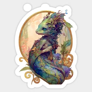 Art Nouveau Fantasy Anthropomorphic Seahorse Sticker